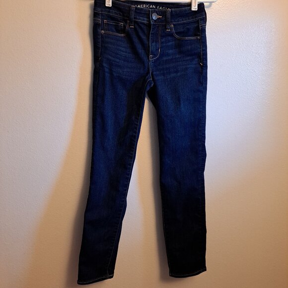 American Eagle Skinny Next Level Stretch Denim Jeans With Embroidered Pockets - Picture 3 of 9